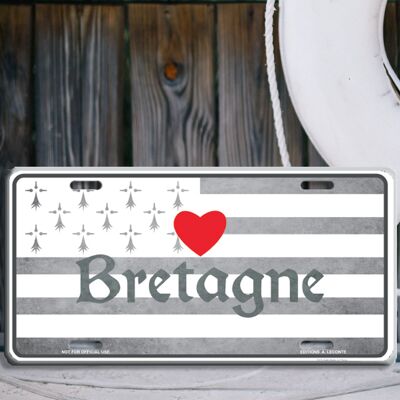 Plaque décorative en métal drapeau breton