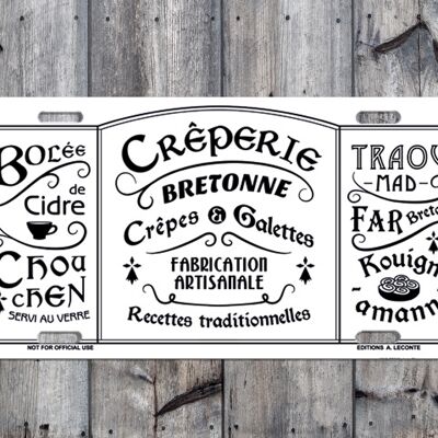 PIATTO DECORATIVO IN METALLO CRPERIE BRETON FONDO BIANCO