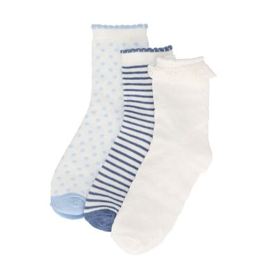 iN ControL Pack de 3 calcetines deportivos RUFFLE blanco/azul
