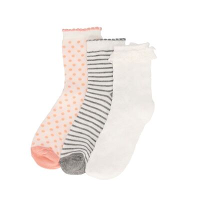 iN Control 3er-Pack Sneakersocks RUFFLE weiß/rosa