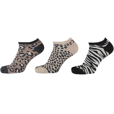 3er-Pack Sneakersocken ANIMAL beige