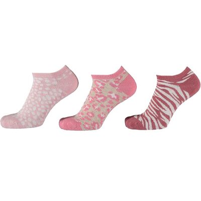 Lot de 3 chaussettes baskets ANIMAL rose