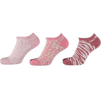3 pack sneaker socks ANIMAL pink