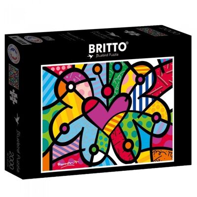 Puzzle 2000 pièces Romero Britto - Heart butterfly