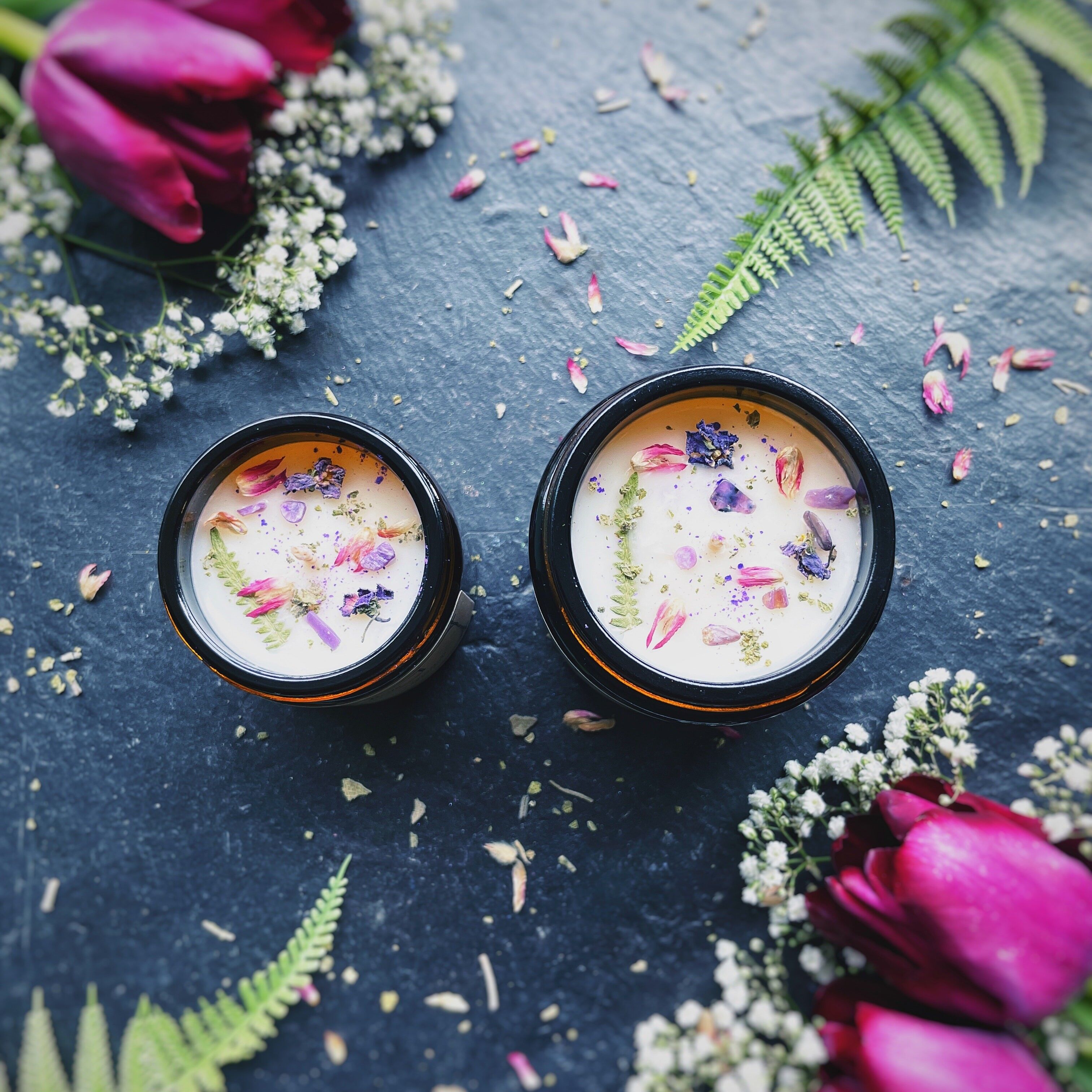 "Wood Nymph" Candle - Melissa, Violet, Lemon, Cardamom & Charoite