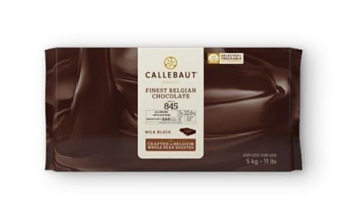 CALLEBAUT - CHOCOLAT AU LAIT  - FINEST BELGIAN CHOCOLATE N°845 - 32.7% CACAO- BLOC DE 5 KG