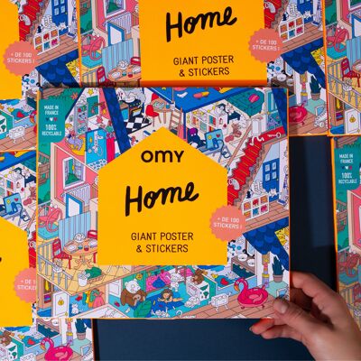Giant Coloring roll Poster & Stickers - HOME