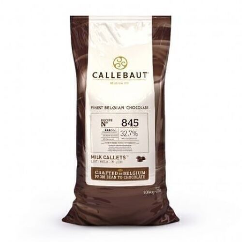 CALLEBAUT - CHOCOLAT AU LAIT  - FINEST BELGIAN CHOCOLATE N°845 - 32.7% CACAO- 10 KG - PISTOLES