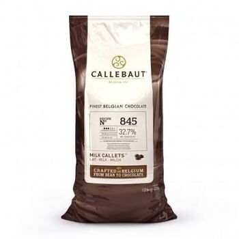 CALLEBAUT - CHOCOLAT AU LAIT  - FINEST BELGIAN CHOCOLATE N°845 - 32.7% CACAO- 10 KG - PISTOLES 1