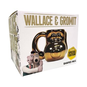 Mug en forme de boîte - Wallace & Gromit (Gromit) Plaqué or 3