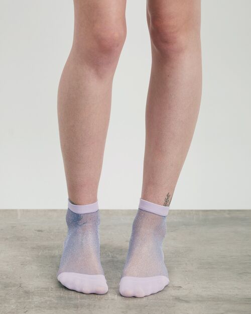 Northern Lights Sheer Foot Fuel Socks In Lilac