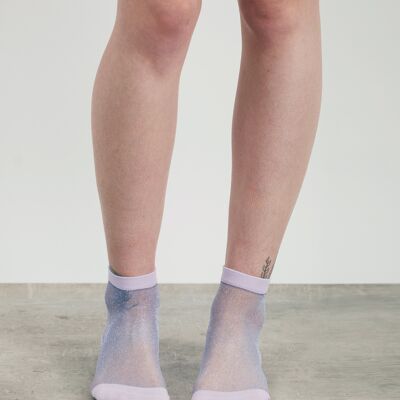 Northern Lights Sheer Foot Fuel Socks In Lilac