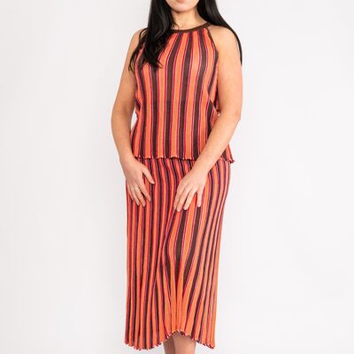 Striped top and skirt co-ord