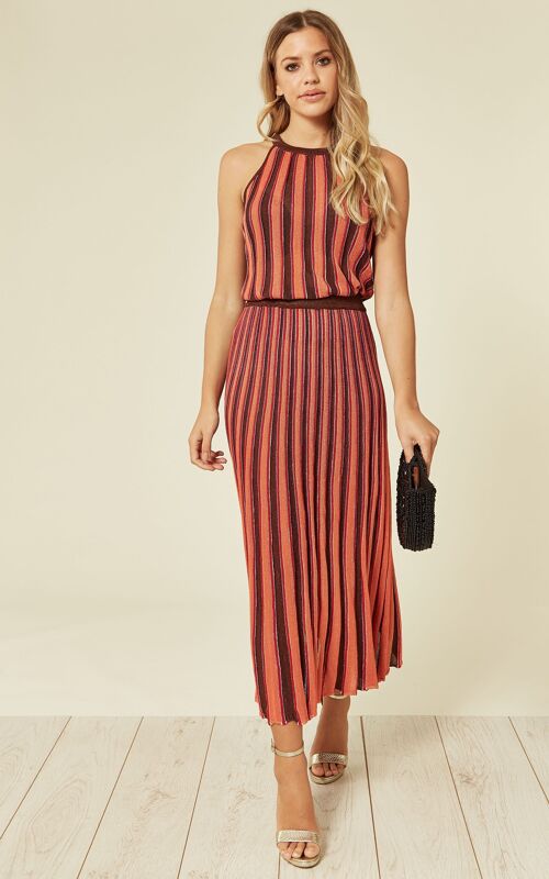 Striped top and skirt co-ord