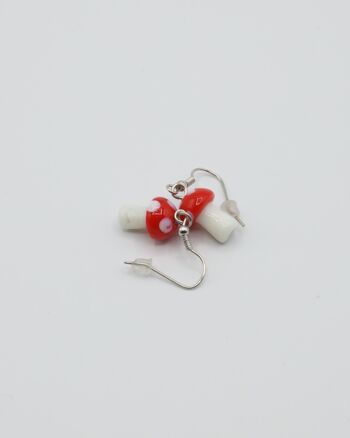 Boucles d'Oreilles Pendantes Champignon Agaric