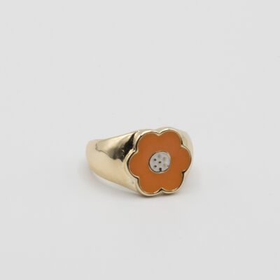 Gold Apricot Flower Ring