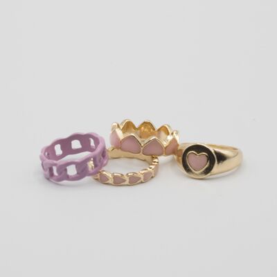 Conjunto de anillos de corazón Heart Throb