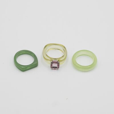 Set di anelli verde lime