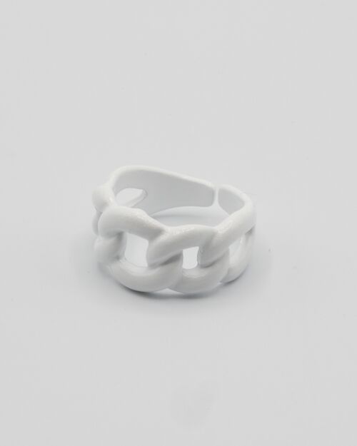 Neige Chain Loop Ring In White