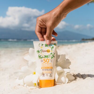 Latte Idratante SPF 50+ - Protezione Solare Molto Alta Viso & Corpo - Monoï De Tahiti - Protezione UVA/UVB