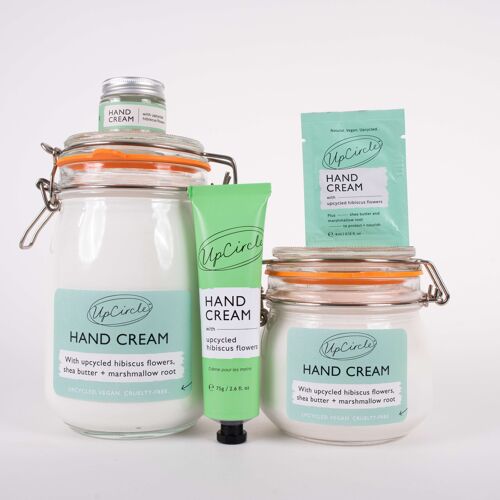 Plastic Free, Vegan Hand Cream with Upcycled Hibiscus Flower Acids - 500ml Bulk Refill
