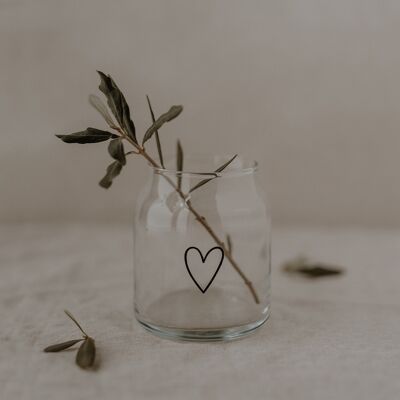 Glass vase small heart (PU = 6 pieces)