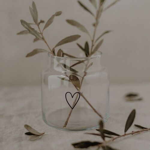 Vase aus Glas mittel Herz (VE = 6 Stk)
