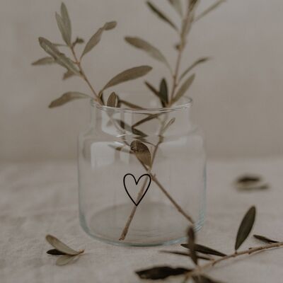 Vase en verre coeur moyen (UC = 6 pièces)
