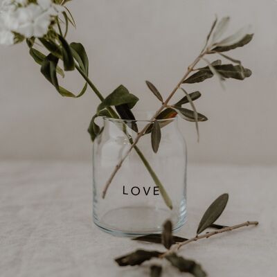 Vase en verre petit Love (PU = 6 pièces)