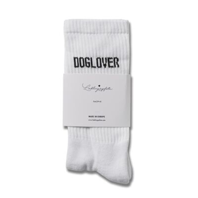 "DOGLOVER" Socken Weiss