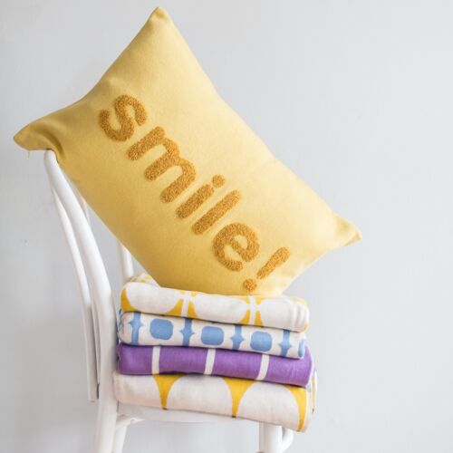 Smile Yellow Pillow -cover.