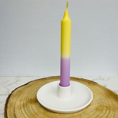 Kerzenhalter aus Beton | handgegossen | Stabkerzenhalter | 1 Stück | weiß