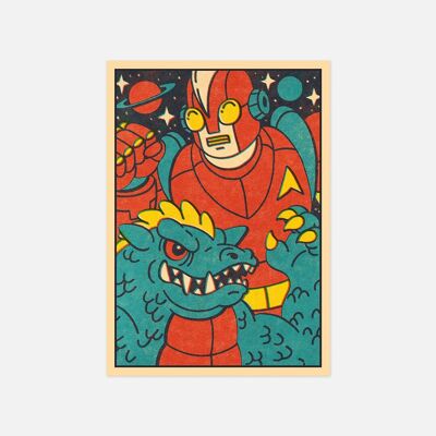 Postal "Lucha espacial" - tamaño A6