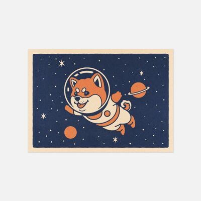 Carte postale "Space Shiba" - Format A6