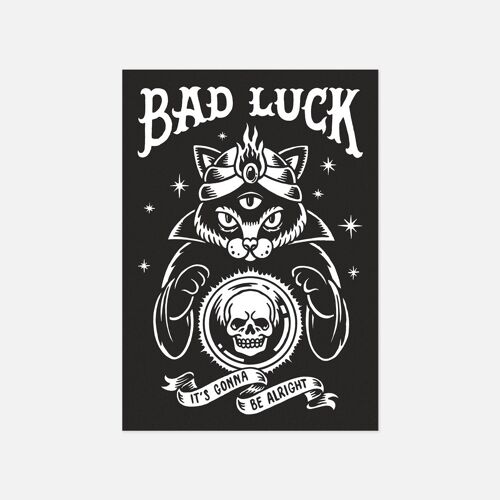 Carte postale "Bad Luck" - Format A6