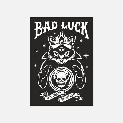 Carte postale "Bad Luck" - Format A6