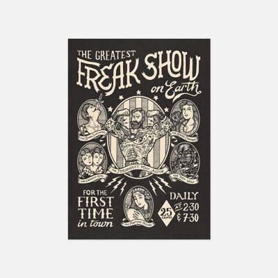 Postkarte "Freak Show" - Größe A6