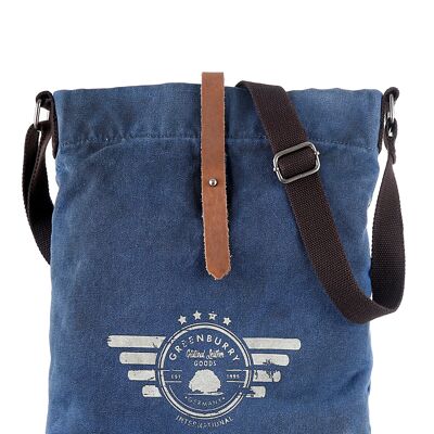 Vintage aviator shoulder bag blue 5894-27