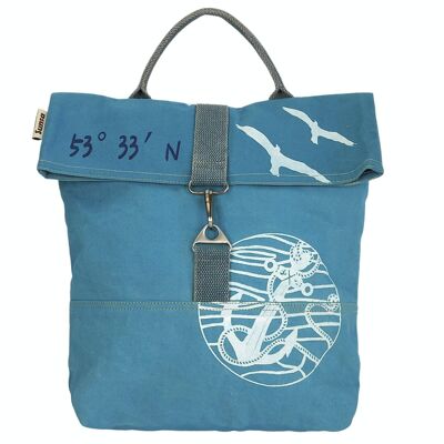 Sunsa women's shoulder bag. Handbag vegan made of canvas (canvas) shoulder bag in maritime style. Large crossbody bag for women