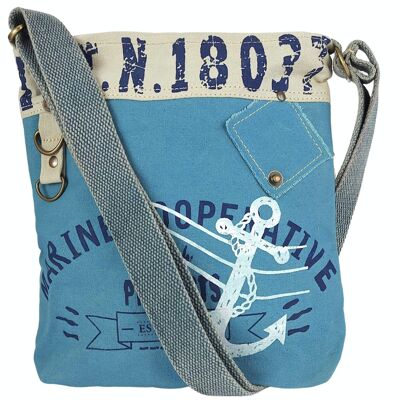 Sunsa Damen Umhängetasche. Vegan Schultertasche in Maritim Stil. Handtasche aus Canvas ( Segeltuch). kleine Crossbody Tasche für Frauen