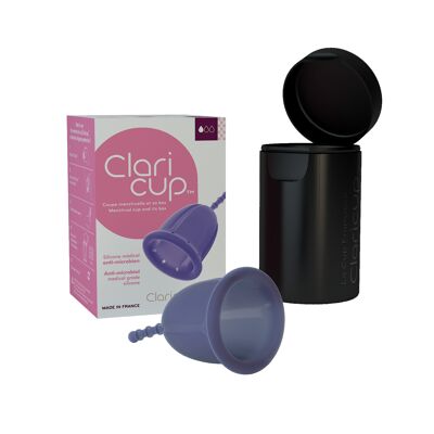 Cup menstruelle T1 Claricup Antimicrobienne+Box de désinfection