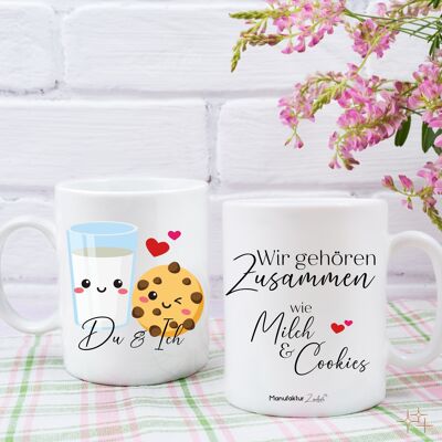 Tasse - Milch und Cookies