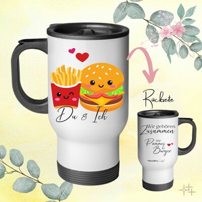 Tazza Coffee To Go - patatine fritte e hamburger