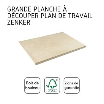 Planche à découper en bois avec rebord rectangulaire 60 x 40 cm Zenker Smart Pastry 2