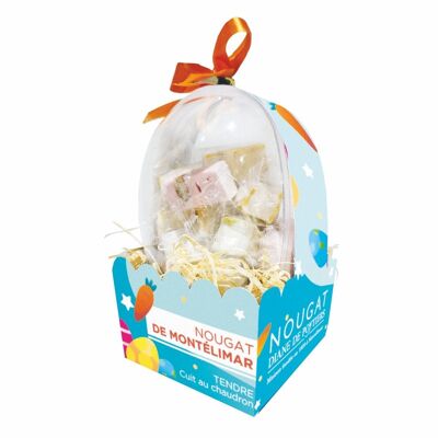 Flavored nougat (raspberry, lemon, pistachio) egg basket 125g collection 2023