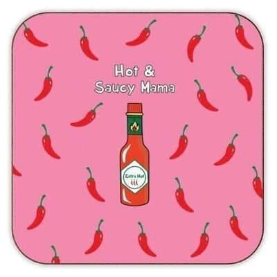 Dessous de verre 'Hot & Saucy Mama'