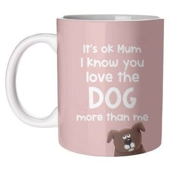 Mugs 'Pour maman : aime le chien plus que moi