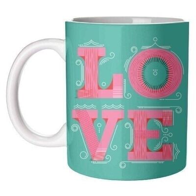 Mugs 'LOVE Typography' by Ania Wieclaw