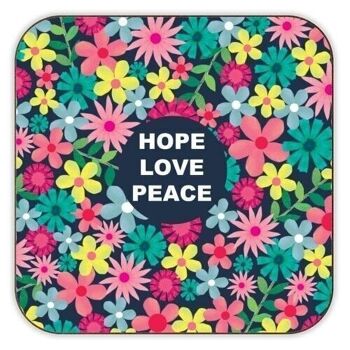 Dessous de verre 'Hope Love Peace' 1