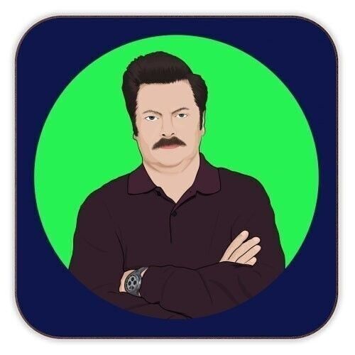 Coasters 'Ron Swanson' by Pink and Pip